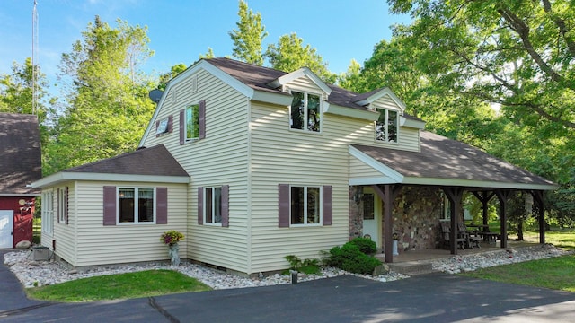 view of front of house with a patio