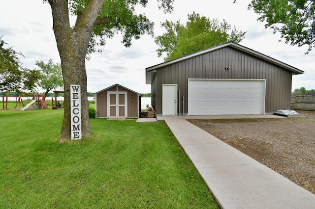 46350 Cambridge Dr, Stanchfield, MN 55080 - detached garage featuring a storage unit