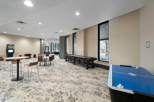 1240 2nd St Unit 1201, Minneapolis, MN 55415 - game room with light colored carpet and recessed lighting