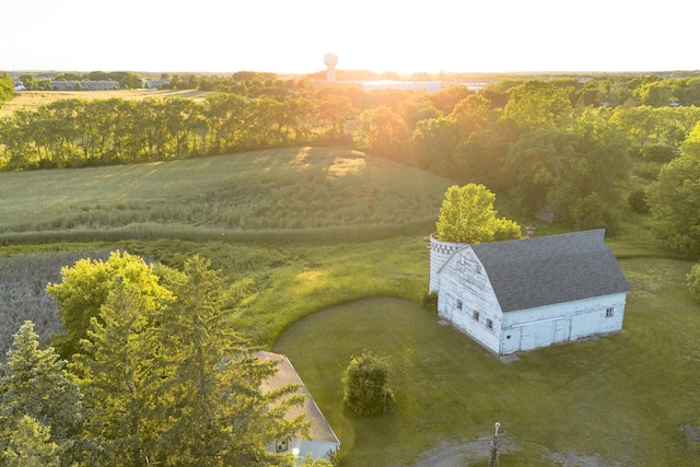 bird's eye view featuring a rural view