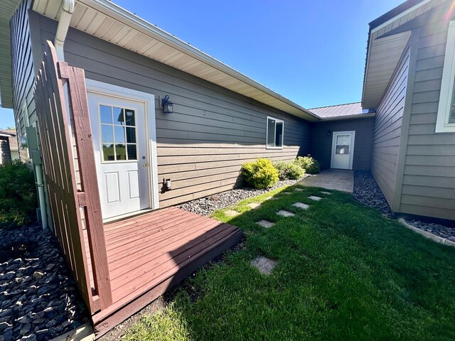 view of yard with a deck