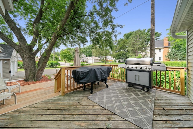 deck with grilling area