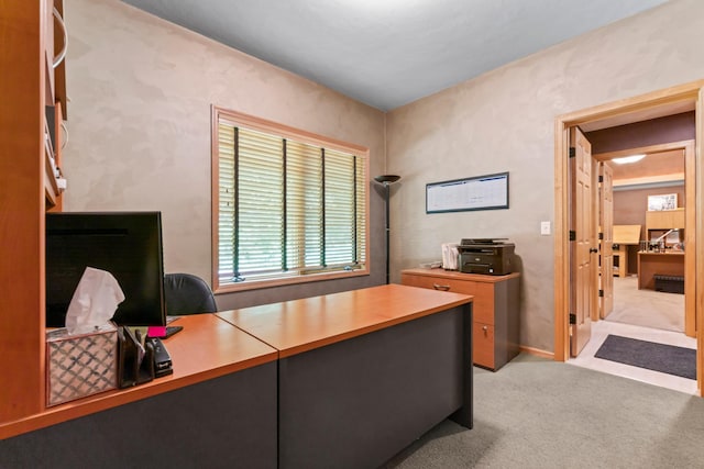office space with carpet flooring
