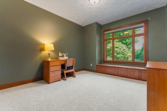 office area with light colored carpet