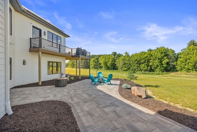 view of patio / terrace featuring a balcony