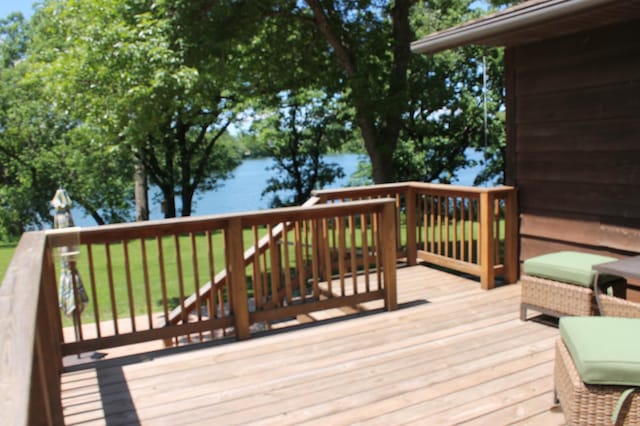 deck with a lawn