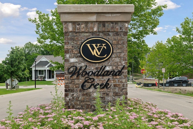 view of community sign