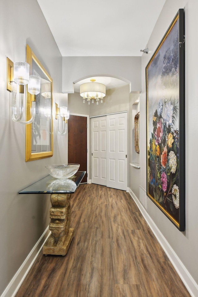 entrance foyer with hardwood / wood-style floors