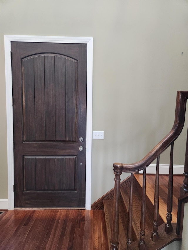 foyer featuring hardwood / wood-style floors