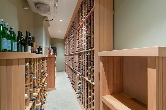 view of wine cellar