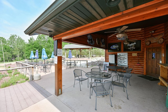 26490 Freedom Valley Dr, Bayview Twp, WI 54891 - view of patio / terrace featuring a gazebo and ceiling fan