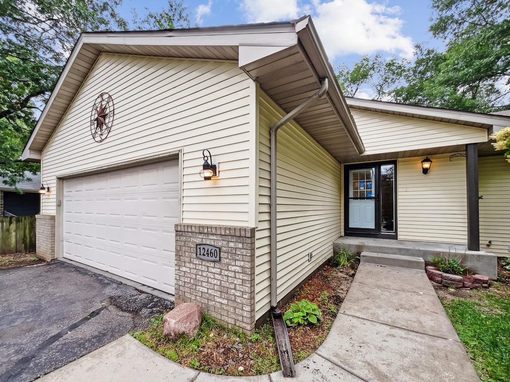 view of front of home with a garage