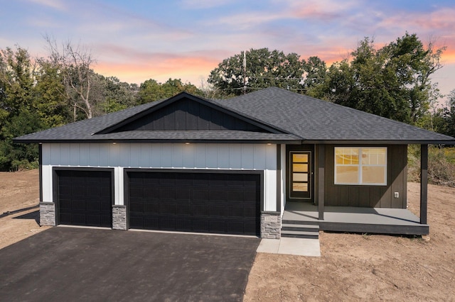 view of front of house featuring a garage