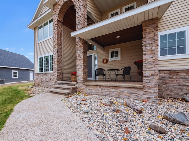 1599 Donway Ct NE, Alexandria, MN 56308 - property entrance featuring stone siding