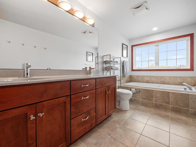 1599 Donway Ct NE, Alexandria, MN 56308 - full bathroom with tile patterned flooring, double vanity, and a garden tub