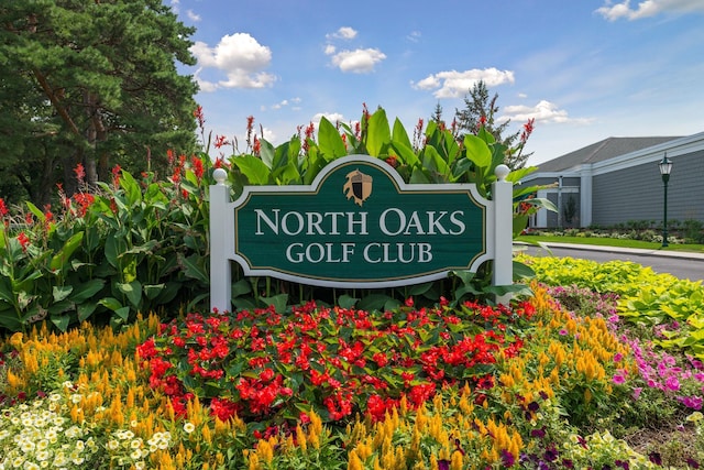 view of community sign