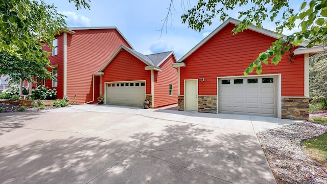 front of property with a garage