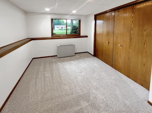 interior space featuring carpet and a closet