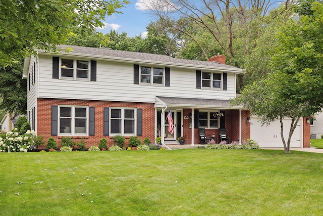 9642 Upton Rd, Minneapolis, MN 55431 - view of front facade with a chimney, brick siding, and a front lawn