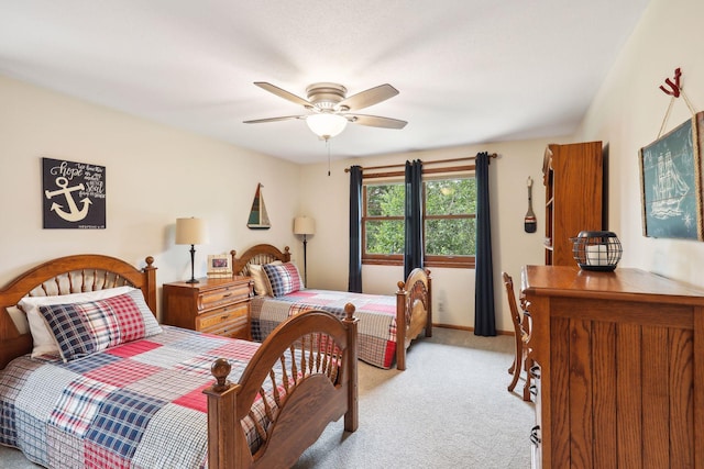9642 Upton Rd, Minneapolis, MN 55431 - bedroom featuring light carpet, baseboards, and a ceiling fan