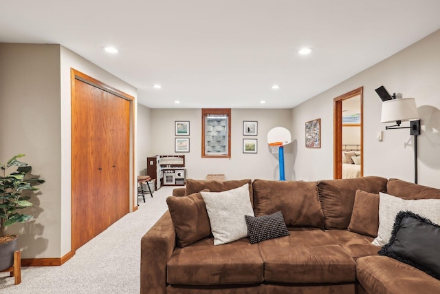 9642 Upton Rd, Minneapolis, MN 55431 - carpeted living area featuring recessed lighting and baseboards