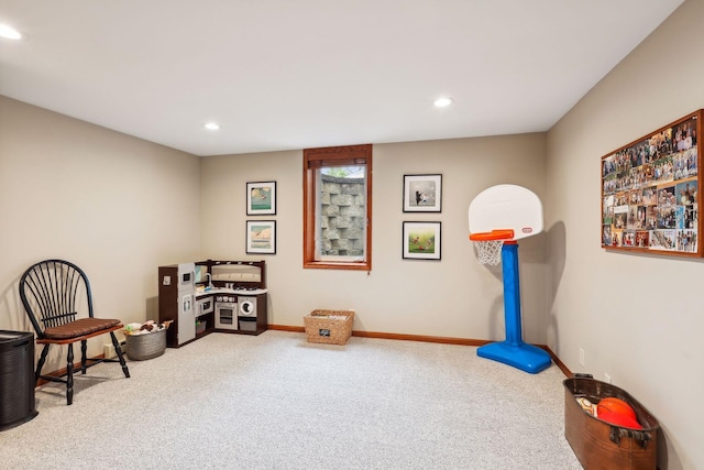 9642 Upton Rd, Minneapolis, MN 55431 - sitting room with carpet floors, recessed lighting, and baseboards