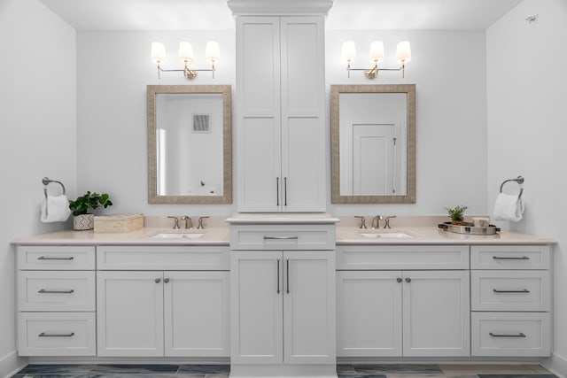 bathroom with double sink vanity