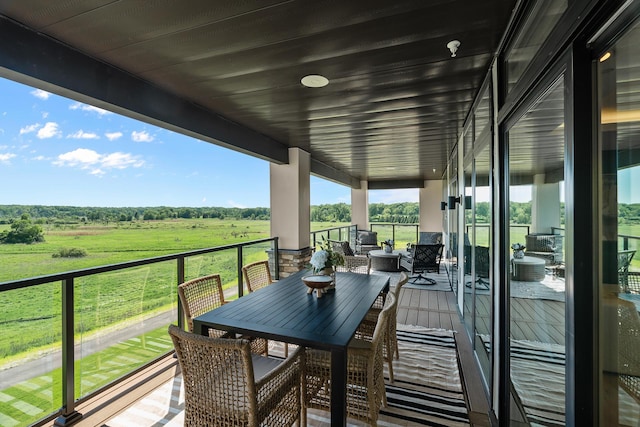 balcony with a rural view