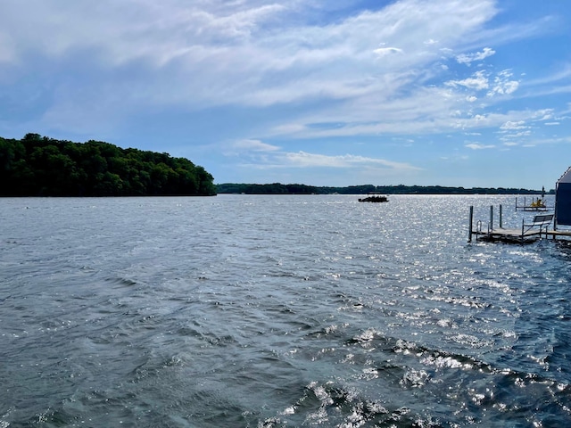 view of water feature featuring a boat dock