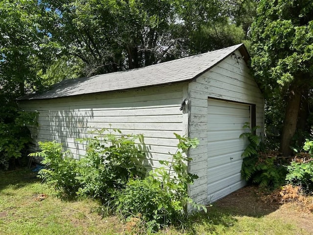 view of shed / structure with a garage