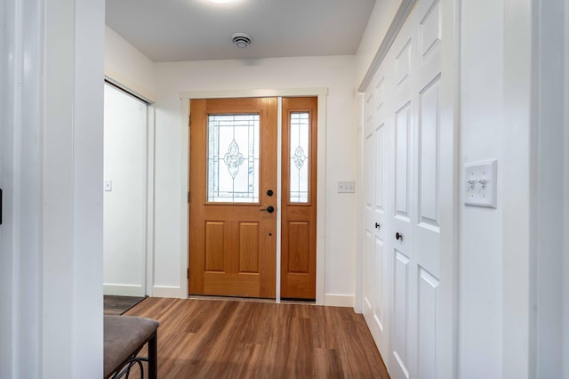 entrance foyer with hardwood / wood-style flooring