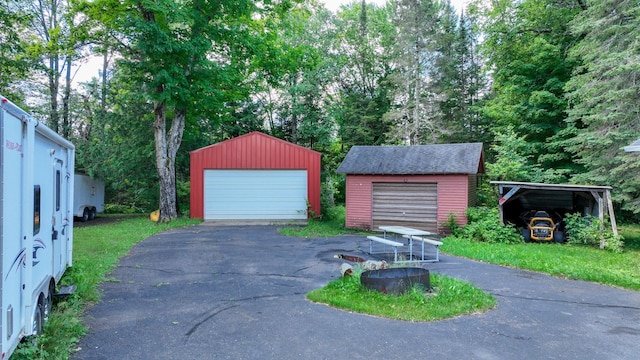 garage with a carport