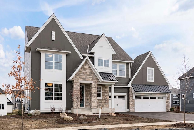 view of front of property featuring a garage