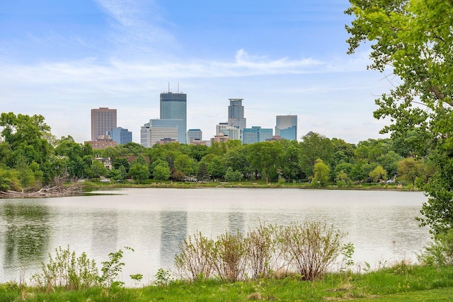 property view of water featuring a view of city