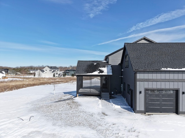 view of snowy exterior