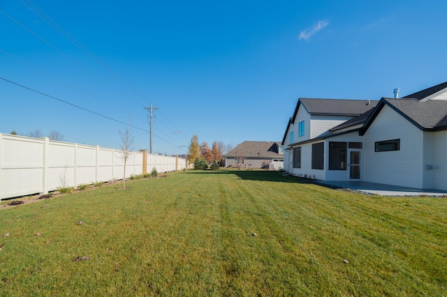 view of yard with a patio area