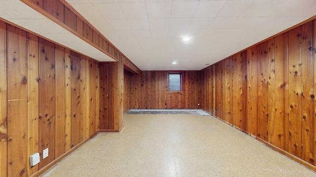 4200 Overlook Dr, Bloomington, MN 55437 - basement featuring wood walls and recessed lighting