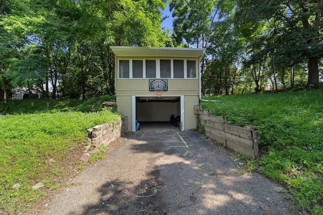 view of garage