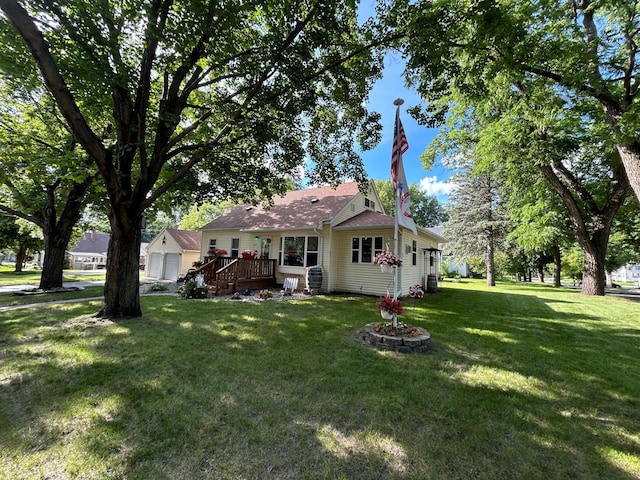 625 10th St, Montevideo, MN 56265 - exterior space featuring a lawn, a deck, and cooling unit