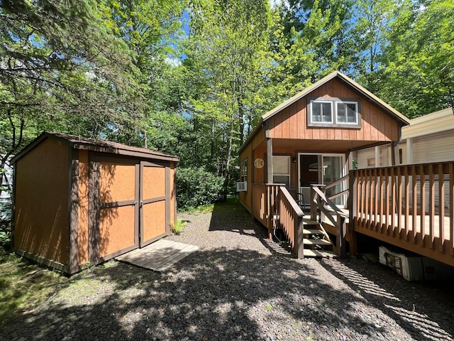 view of shed