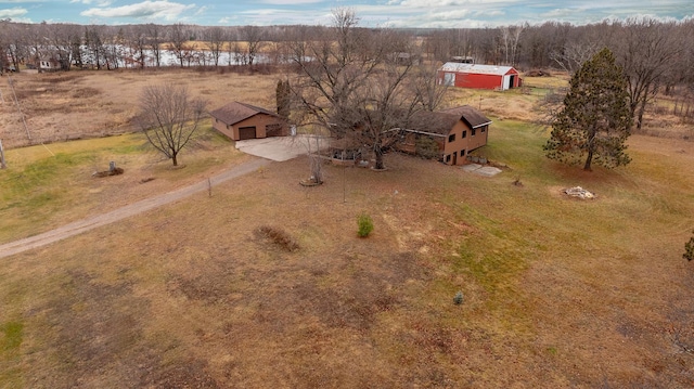 bird's eye view with a rural view