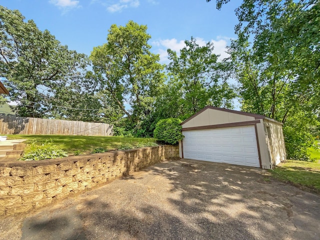 view of garage