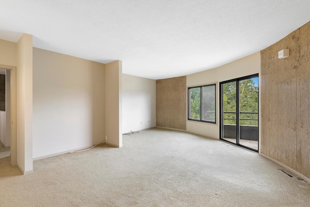 carpeted spare room featuring a textured ceiling