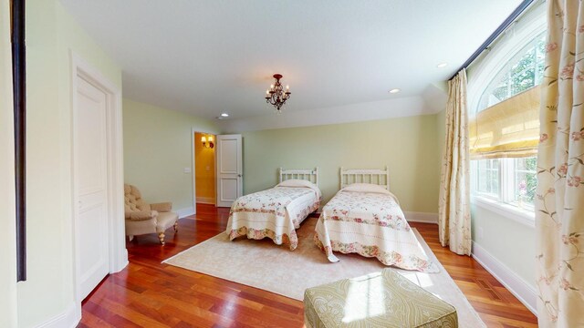 bedroom featuring hardwood / wood-style floors