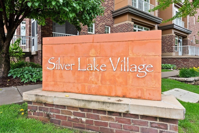 view of community sign