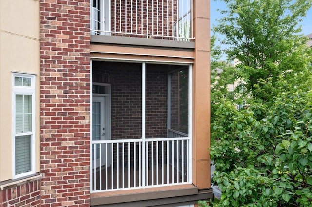 view of property exterior featuring a balcony