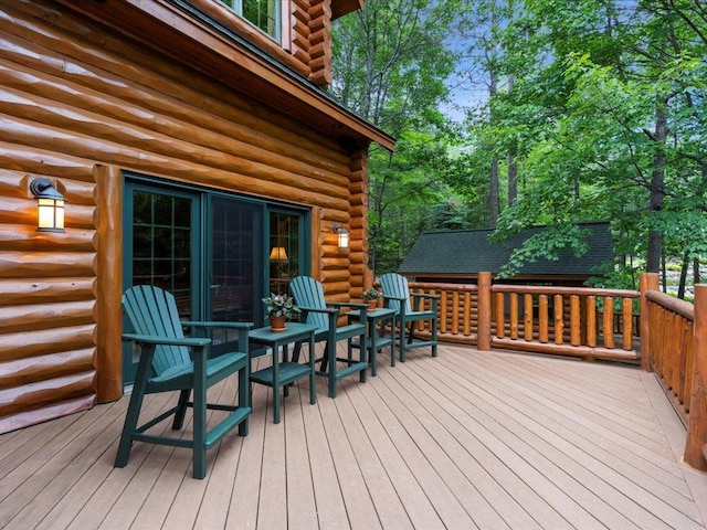 view of wooden deck