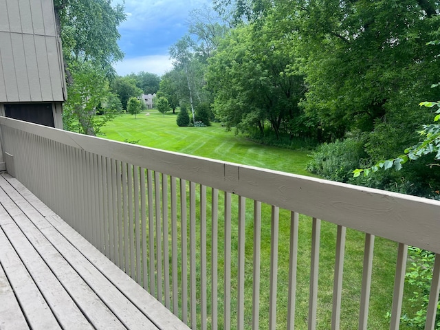 deck with a lawn