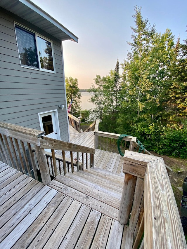 view of deck at dusk