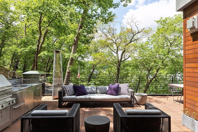 view of patio / terrace featuring an outdoor living space